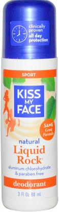 Kiss My Face, Natural Liquid Rock Deodorant, Sport, 3 fl oz (88 ml) ,حمام، الجمال، العناية بالجسم، مزيل العرق