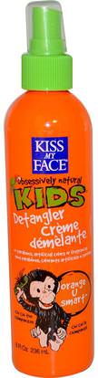 Kiss My Face, Obsessively Natural Kids, Detangler Creme, Orange U Smart, 8 fl oz (236 ml) ,حمام، الجمال، الشعر، فروة الرأس، مكيفات
