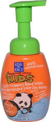 Kiss My Face, Obsessively Natural Kids, Self-Foaming Hand Wash, Orange U Smart, 8 fl oz (236 ml) ,حمام، الجمال، الصابون، رغوة الصابون
