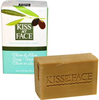 Kiss My Face, Olive & Aloe Soap Bar, 8 oz (230 g) ,حمام، الجمال، الصابون