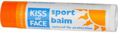 Kiss My Face, Sport Lip Balm, SPF 30, 0.15 oz (4.25 g) ,حمام، جمال، العناية الشفاه، بلسم الشفاه، واقي الشمس الشفاه