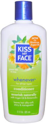 Kiss My Face, Whenever Conditioner, Green Tea & Lime, 11 fl oz (325 ml) ,حمام، الجمال، مكيفات، أرجان