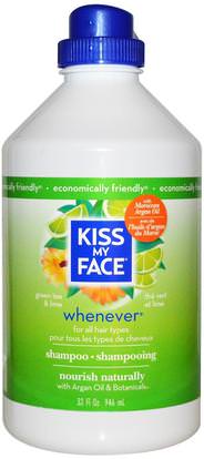 Kiss My Face, Whenever Shampoo, All Hair Types, Green Tea & Lime, 32 fl oz (946 ml) ,حمام، الجمال، الشامبو، أرجان