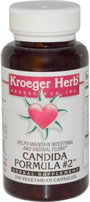 Kroeger Herb Co, Candida Formula #2, 100 Veggie Caps ,الصحة، المبيضات