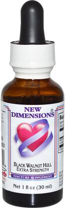 Kroeger Herb Co, New Dimensions, Black Walnut Hull Extra Strength, 1 fl oz (30 ml) ,الأعشاب، الجوز الأسود