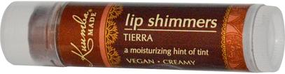 Kuumba Made, Lip Shimmers, Tierra, 0.15 oz (4.25 g) ,حمام، الجمال، أحمر الشفاه، لمعان، بطانة