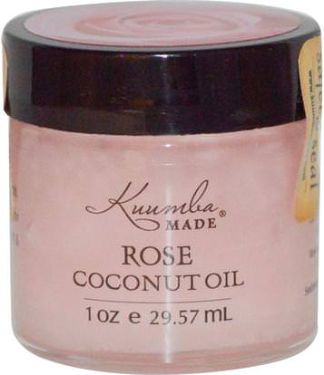 Kuumba Made, Rose Coconut Oil, 1 oz (29.57 ml) ,حمام، الجمال، زيت جوز الهند الجلد