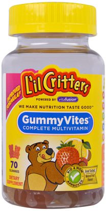 Lil Critters, Gummy Vites, Complete Multivitamin, Natural Fruit Flavors, 70 Gummies ,الفيتامينات، الفيتامينات المتعددة، الأطفال الفيتامينات، منتجات حساسة للحرارة