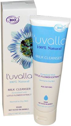 Luvalla Certified Organic, Milk Cleanser, 3.4 oz (100 g) ,الجمال، العناية بالوجه، نوع البشرة العادية لتجفيف الجلد نوع مكافحة الشيخوخة الجلد