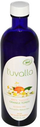 Luvalla Certified Organic, Orange Toner, Alcohol Free, 6.7 fl oz ,الجمال، العناية بالوجه، نوع الجلد العادي لتجف الجلد، أحبار الوجه