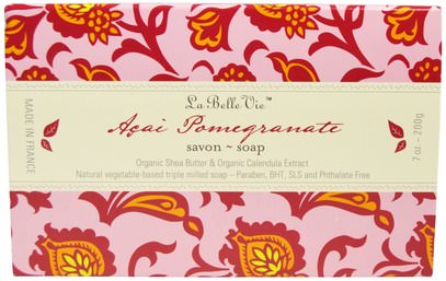 La Belle Vie, Acai Pomegranate Bar Soap, 7 oz (200 g) ,حمام، الجمال، الصابون