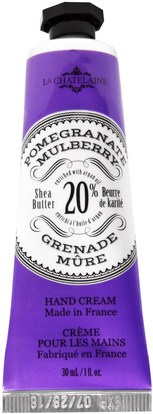 La Chatelaine, Hand Cream, Pomegranate Mulberry, 1 fl oz (30 ml) ,حمام، الجمال، كريمات اليد