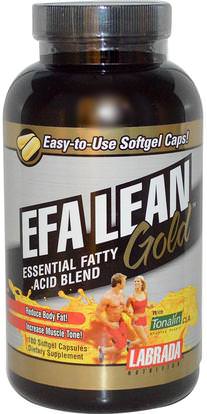 Labrada Nutrition, EFA Lean Gold, Essential Fatty Acid Blend, 180 Softgel Capsules ,المكملات الغذائية، إيفا أوميجا 3 6 9 (إيبا دا)، كلا (مترافق حمض اللينوليك)