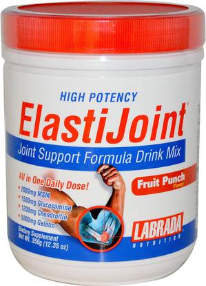 Labrada Nutrition, ElastiJoint, Joint Support Formula Dink Mix, Fruit Punch Flavor, 12.35 oz (350 g) ,والرياضة، والرياضة، ومنتجات الانتعاش، والصحة، والعظم، وهشاشة العظام والصحة المشتركة