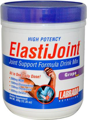 Labrada Nutrition, ElastiJoint, Joint Support Formula Drink Mix, Grape Flavor, 12.35 oz (350 g) ,والرياضة، والرياضة، ومنتجات الانتعاش، والصحة، والعظم، وهشاشة العظام والصحة المشتركة