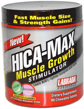 Labrada Nutrition, HICA-Max, Muscle Growth Stimulator, Assorted Flavors, 90 Chewable Tablets ,والرياضة، والعضلات