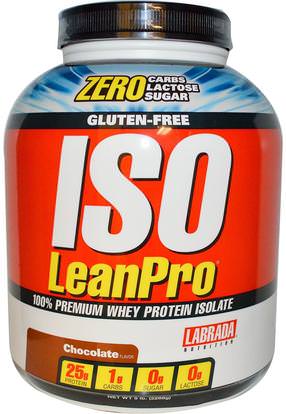 Labrada Nutrition, ISO Whey, 100% Whey Protein Isolate, Chocolate, 5 lb (2268 g) ,المكملات الغذائية، بروتين مصل اللبن، والعضلات