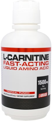 Labrada Nutrition, L-Carnitine Fast-Acting Liquid Amino Acid, Tropical Punch, 16 oz (473 ml) ,المكملات الغذائية، والأحماض الأمينية، ل كارنيتين