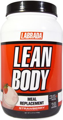 Labrada Nutrition, Lean Body, Meal Replacement, Strawberry, 2.47 lb (1120 g) ,والمكملات الغذائية، والهدايا استبدال وجبة