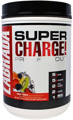 Labrada Nutrition, Super Charge! Pre-Workout, Fruit Punch, 1.49 lb (675 g) ,والرياضة، والعضلات