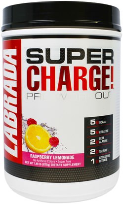 Labrada Nutrition, Super Charge! Pre-Workout, Raspberry Lemonade, 1.49 lb (675 g) ,الرياضة، تجريب، العضلات