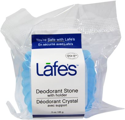 Lafes Natural Body Care, Deodorant Stone, With Holder, 3 oz (85 g) ,حمام، الجمال، مزيل العرق الحجارة
