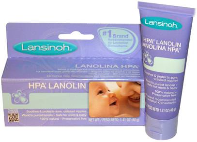 Lansinoh, HPA Lanolin, 1.41 oz (40 g) ,صحة الطفل، تغذية الطفل، الرضاعة الطبيعية، أطفال الأطعمة