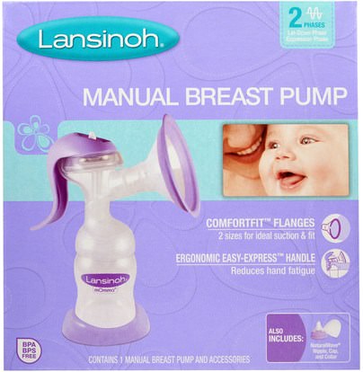 Lansinoh, Manual Breast Pump, 1 Manual Breast Pump and Accessories ,صحة الطفل، تغذية الطفل، الرضاعة الطبيعية، أطفال الأطعمة