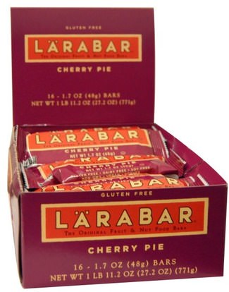 Larabar, Cherry Pie, 16 Bars, 1.7 oz (48 g) Each ,لارابار، الطعام، الوجبات الصحية الصحية، الحانات الغذائية