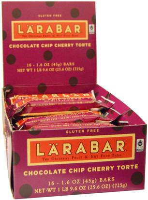 Larabar, Chocolate Chip Cherry Torte, 16 Bars, 1.6 oz (45 g) Each ,لارابار، الطعام، الوجبات الصحية الصحية، الحانات الغذائية