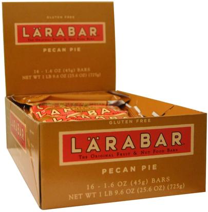 Larabar, Pecan Pie, 16 Bars, 1.6 oz (45 g) Each ,لارابار، الطعام، وجبات خفيفة صحية