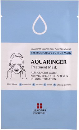 Leaders, Aquaringer Treatment Mask, 1 Mask, 25 ml ,الجمال، أقنعة الوجه، أقنعة ورقة