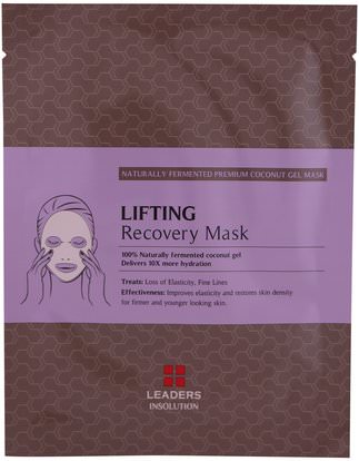 Leaders, Coconut Gel Lifting Recovery Mask, 1 Mask, 30 ml ,الجمال، أقنعة الوجه، أقنعة ورقة