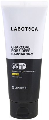 Leaders, Labotica, Charcoal Pore Deep Cleansing Foam, 5.07 fl oz (150 ml) ,الجمال، العناية بالوجه
