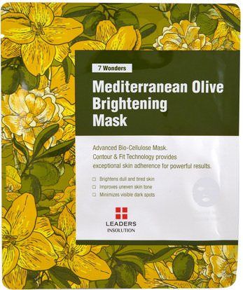 Leaders, Mediterranean Olive Brightening Mask, 1 Mask ,الجمال، أقنعة الوجه، أقنعة ورقة