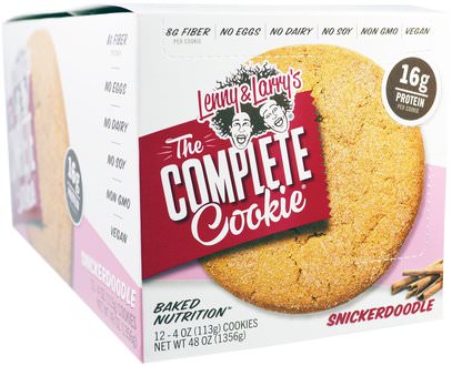Lenny & Larrys, The Complete Cookie, Snickerdoodle, 12 Cookies, 4 oz (113 g) Each ,والرياضة، والبروتين أشرطة