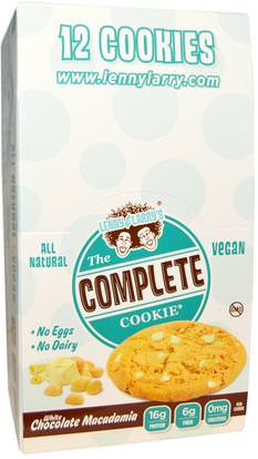 Lenny & Larrys, The Complete Cookie, White Chocolate Macadamia, 12 Cookies, 4 oz (113 g) Each ,والرياضة، والبروتين أشرطة
