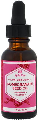Leven Rose, 100% Pure & Organic Pomegranate Seed Oil, 1 fl oz (30 ml) ,الصحة، الجلد، زيت التدليك