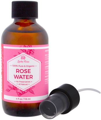 Leven Rose, 100% Pure & Organic Rose Water, 4 fl oz (118 ml) ,حمام، الجمال، الروائح الزيوت العطرية، زيت الورد