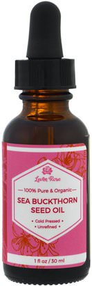 Leven Rose, 100% Pure & Organic Sea Buckthorn Seed Oil, 1 fl oz (30 ml) ,المكملات الغذائية، النبق البحر