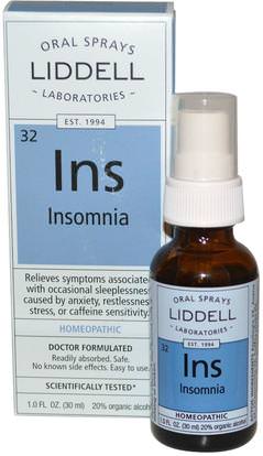 Liddell, Ins, Insomnia, Oral Spray, 1 fl oz (30 ml) ,المكملات الغذائية، الميلاتونين، المثلية مكافحة الإجهاد والنوم