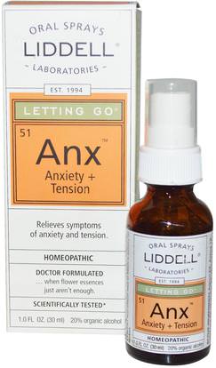 Liddell, Letting Go, Anx Anxiety + Tension, Oral Spray, 1.0 fl oz (30 ml) ,والمكملات الغذائية، المثلية مكافحة الإجهاد والنوم
