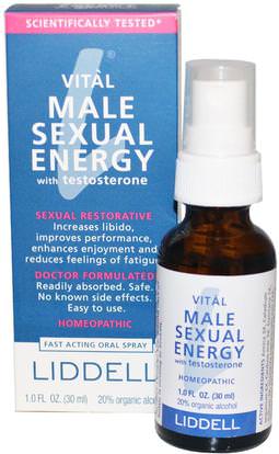 Liddell, Vital Male Sexual Energy with Testosterone, 1.0 fl oz (30 ml) ,الصحة، الرجال، هلام التستوستيرون والكريمات، التستوستيرون