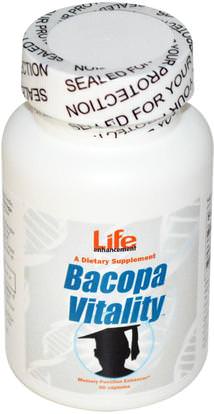 Life Enhancement, Bacopa Vitality, 90 Capsules ,الصحة، اضطراب نقص الانتباه، إضافة، أدهد، الدماغ، الذاكرة، الأعشاب، باكوبا (براهمي)