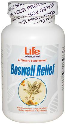 Life Enhancement, Boswell Relief, 90 Capsules ,المكملات الغذائية، مضادات الأكسدة، الكركمين، الصحة، المرأة، بوزويليا