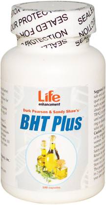 Life Enhancement, Durk Pearson & Sandy Shaws BHT Plus, 100 Capsules ,المكملات الغذائية، مضادات الأكسدة، الفيتامينات