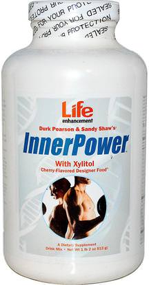 Life Enhancement, Durk Pearson & Sandy Shaws, Inner Power with Xylitol Drink Mix, Cherry Flavored, 1 lb 2 oz (513 g) ,المكملات الغذائية، الأحماض الأمينية، ل أرجينين، ل أرجينين مسحوق