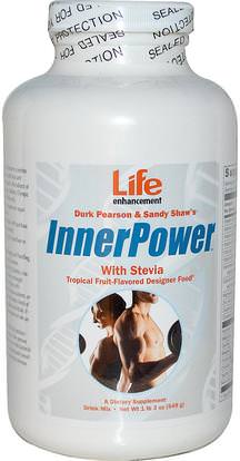 Life Enhancement, Durk Pearson & Sandy Shaws, InnerPower with Stevia Drink Mix, Tropical Fruit-Flavored, 1 lb 3 oz (549 g) ,الفيتامينات، الكولين