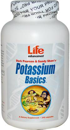 Life Enhancement, Potassium Basics, 240 Capsules ,والملاحق، والمعادن، والبوتاسيوم، والصحة، والعظم، وهشاشة العظام