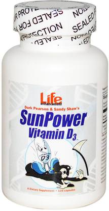 Life Enhancement, SunPower Vitamin D3, 120 Capsules ,الفيتامينات، فيتامين d3